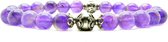 Beaddhism - Armband - Amethist - Lotus - Sterling Zilver - 8 mm - 19 cm