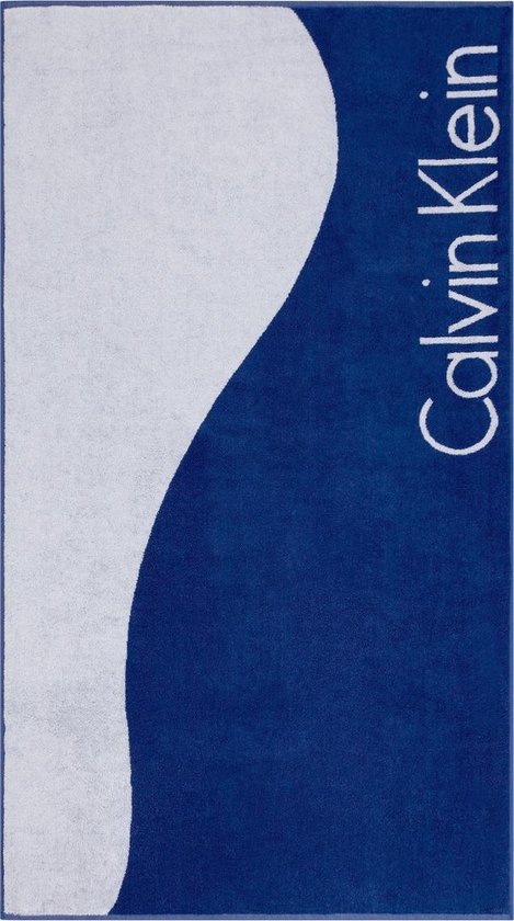 Calvin Klein Badlaken / Strandlaken Blauw/ Wit Logo | bol.com