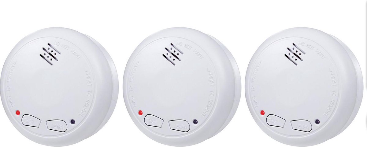 Alecto SA-33 Koppelbare rookmelder + time-out - 3 stuks - Test- en resetknop - Inclusief batterij