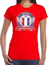 Rood France drinking team t-shirt dames XS