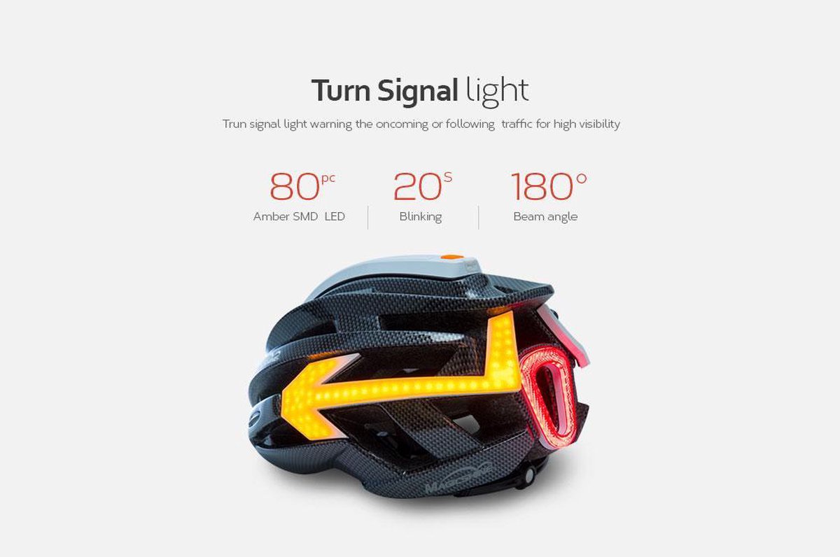 Magicshine Fietshelm met en stoplicht - Genie smart bike helmet | bol.com