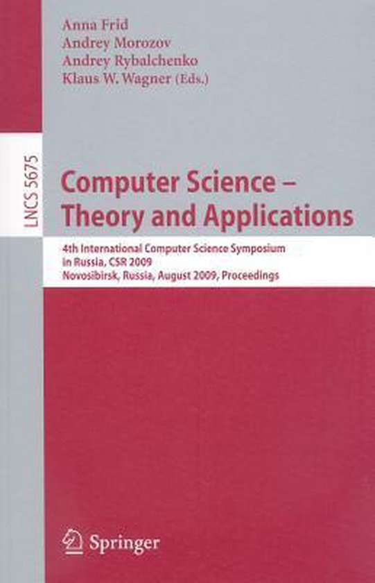 Computer Science - Theory and Applications | 9783642033506 | Boeken ...