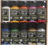Assortiment de couleurs nacrées Creotime Textile Color Pearl - 10x50 ml