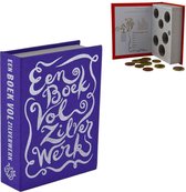 Spaarboekje - 'Een boek vol zilverwerk' -  Paars - Linnen kaft - Folie opdruk zilver