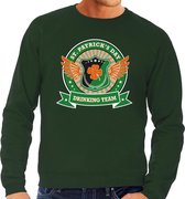 Groene St. Patricks day drinking team sweater heren XL