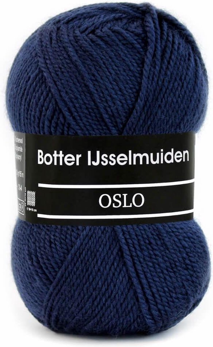 Oslo Donker blauw 10 - Botter IJsselmuiden PAK MET 10 BOLLEN a 100 GRAM. PARTIJ 617577. INCL. Gratis Digitale vinger haak en brei toerenteller