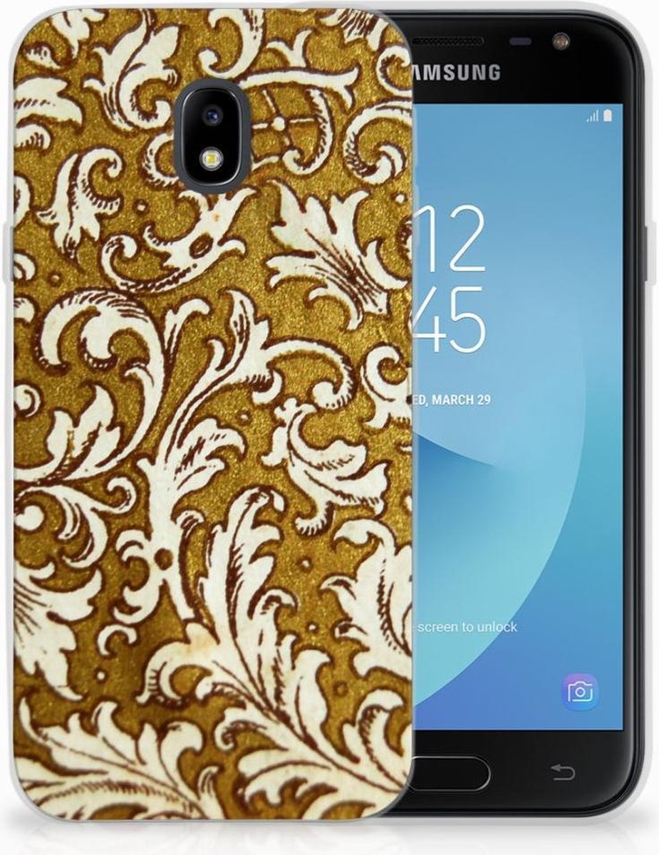 Siliconen Hoesje Samsung Galaxy J3 2017 Barok Goud