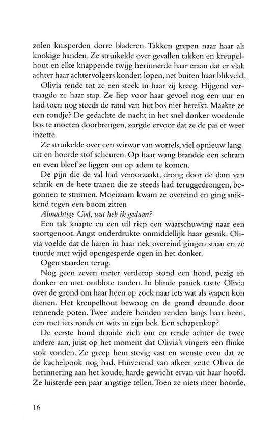 Pagina 16 van een boek met een tekst over Olivia.