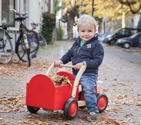 New Classic Toys Houten Bakfiets - Road Star - Rood - Zadelhoogte is 24 centimeter van New Classic Toys — afbeelding 4