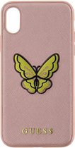 Guess Butterfly Hard Cover voor Apple iPhone X (5.8") - Roségoud