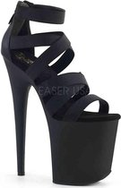 Pleaser - FLAMINGO-859 Sandaal met enkelband, Paaldans schoenen - Paaldans schoenen - 35 Shoes - Zwart