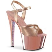 Pleaser Sandaal met enkelband, Paaldans schoenen -37 Shoes- SKY-309TTG Paaldans schoenen Roze/Goudkleurig