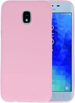 Bestcases Color Telefoonhoesje - Backcover Hoesje - Siliconen Case Back Cover voor Samsung Galaxy J3 (2018) - Roze