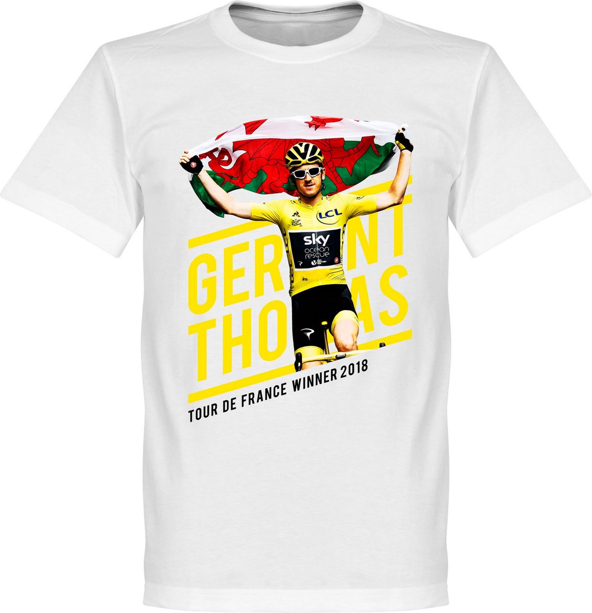 Geraint Thomas Tour 2018 Winners T-Shirt - Wit - M