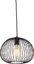 QAZQA wire - Design Hanglamp - 1 lichts - Ø 300 mm - Zwart -  Woonkamer | Slaapkamer | Keuken