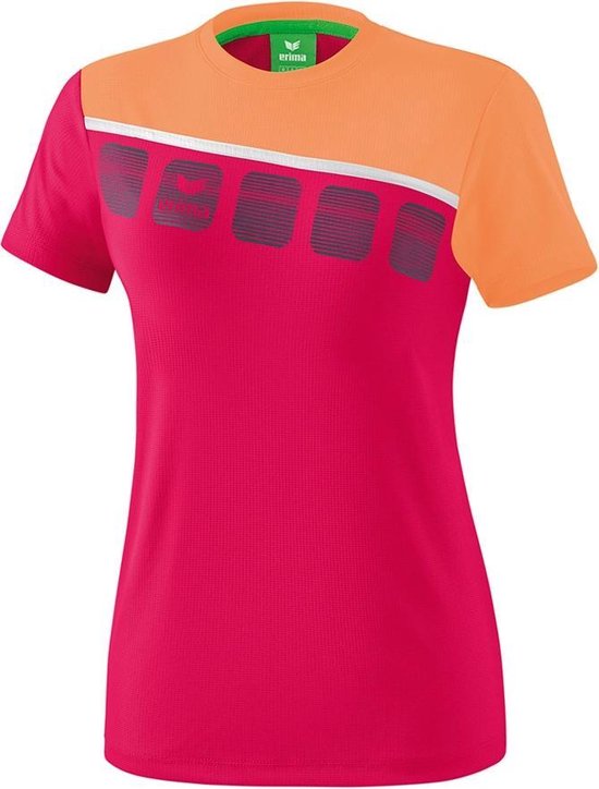 Erima Teamline 5-C T-Shirt Meisjes Love Rose-Peach-Wit Maat 140