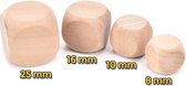 Set van 100 houten dobbelsteentjes, maat: medium (10 mm)