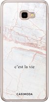 Samsung J4 Plus hoesje siliconen - C'est la vie | Samsung Galaxy J4 Plus case | Bruin/beige | TPU backcover transparant