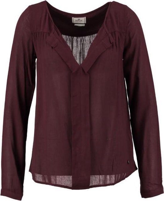 Replay bordeaux blouse shirt - Maat XS | bol.com