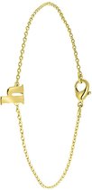 Lucardi Armbanden - Goldplated armband met letter