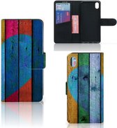 Xiaomi Redmi 7A Book Style Case Wood Heart