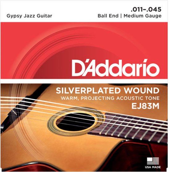 D'Addario Gypsy Jazz snaren EJ83M 11-45 zilverplated - Akoestische gitaarsnaren | bol.com