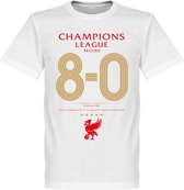 Liverpool 8-0 Champions League Record T-Shirt - Wit - XS