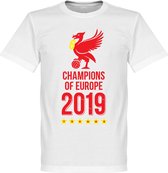 Liverpool Champions Of Europe 2019 T-Shirt - Wit - L