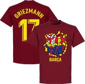Barcelona Griezmann 17 Gaudi Logo T-Shirt - Bordeaux Rood - XL