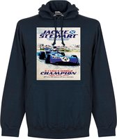 Jackie Stewart Poster Hoodie - Navy - L