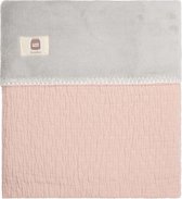 Koeka Ledikantdeken Elba Teddy - dusty pink/silver grey 100x150cm
