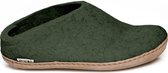 Glerups Slipper met leren zool-Groen-42