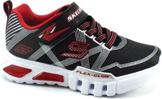 Skechers Lights Flex-Glow sneakers jongens zwart/rood | bol.com