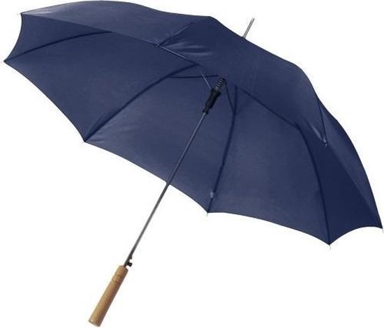 Automatische paraplu 102 cm doorsnede in het blauw - grote paraplu met  houten handvat | bol.com
