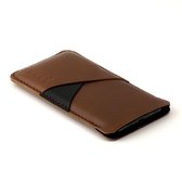 JACCET leren iPhone X sleeve - Bruin volnerf leer met ruimte voor creditcards en/of briefgeld