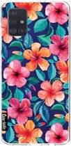 Casetastic Samsung Galaxy A51 (2020) Hoesje - Softcover Hoesje met Design - Colorful Hibiscus Print