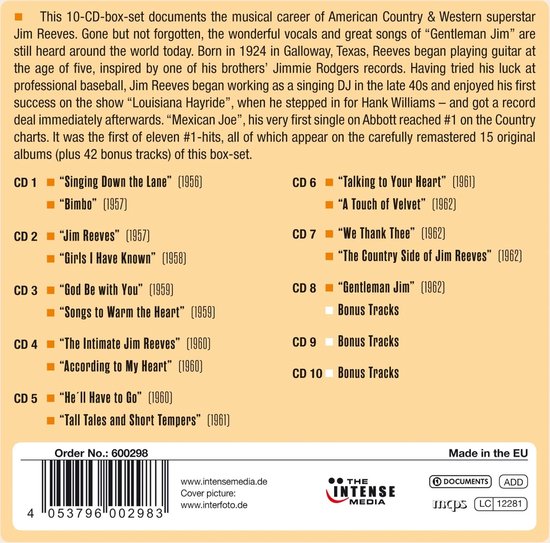 15 Original Albums - Jim Reeves, Jim Reeves | Muziek | bol