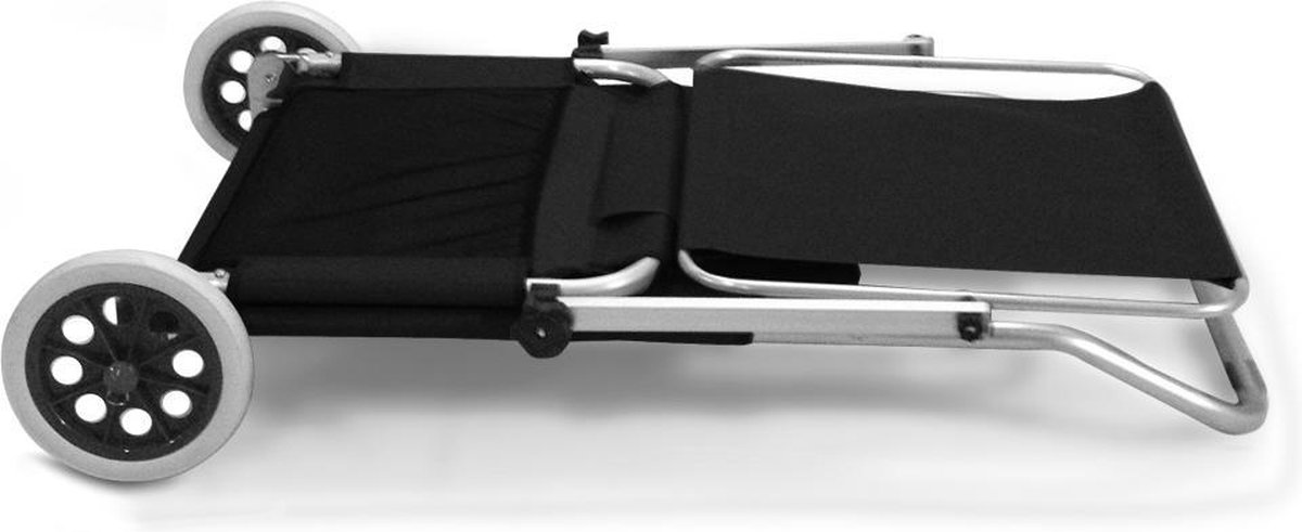 Inklapbare strandstoel met wielen - Aluminium - Zwart | bol.com