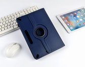 P.C.K. Hoesje/Boekhoesje/Bookcover/Case draaibaar donkerblauw geschikt voor 10 inch Tablets universeel MET PEN