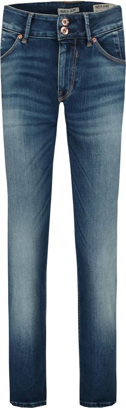 GARCIA Caro Curved Dames Slim Fit Jeans Blauw - Maat W36 X L34 | bol.com