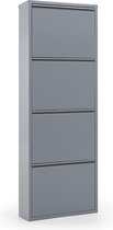 Kave Home - Schoenenrek Ode 50 x 136 cm 4 deuren metaal grijs