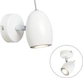 QAZQA egg - Moderne Plafondlamp en wandlamp - 1 lichts - Ø 70 mm - Wit - Industrieel - Woonkamer | Slaapkamer | Keuken