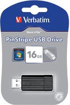 Verbatim Vb-fd2-16g-psb Usb2.0 Stick 16 Gb Pinstripe Zwart