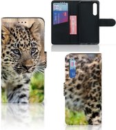 Coque Xiaomi Mi 9 SE Cuir PU Protection Etui Housse pour Bébé Leopard