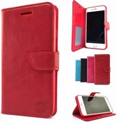 Rood Wallet / Book Case / Boekhoesje Microsoft Lumia 535 met vakje voor pasjes geld en fotovakje