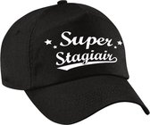 Super stagiair cadeau pet / baseball cap zwart voor heren - bedankt kado voor een stagiair