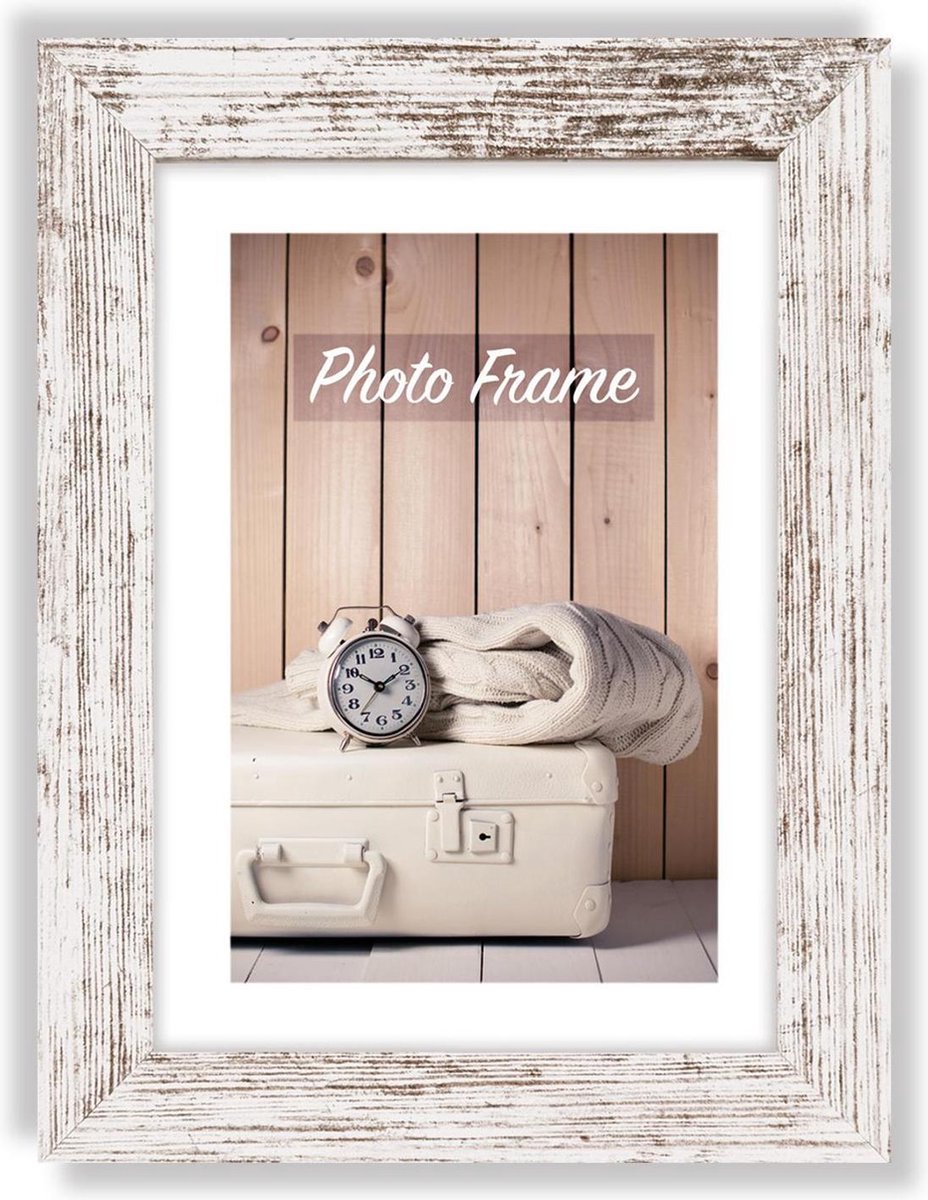 Zep Houten fotolijst wit/bruin Nelson 6 voor foto formaat 18x24 - V21186 Wit / Bruin