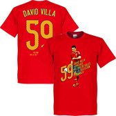 David Villa 59 Goals T-Shirt - Rood - S