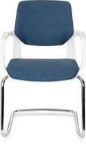 hjh OFFICE Free V White - Vergaderstoel / bezoekerstoel - Blauw - Stof
