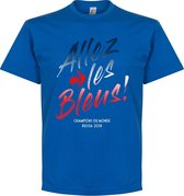 Frankrijk Allez Les Bleus WK 2018 Winners T-Shirt - Blauw - XXXL